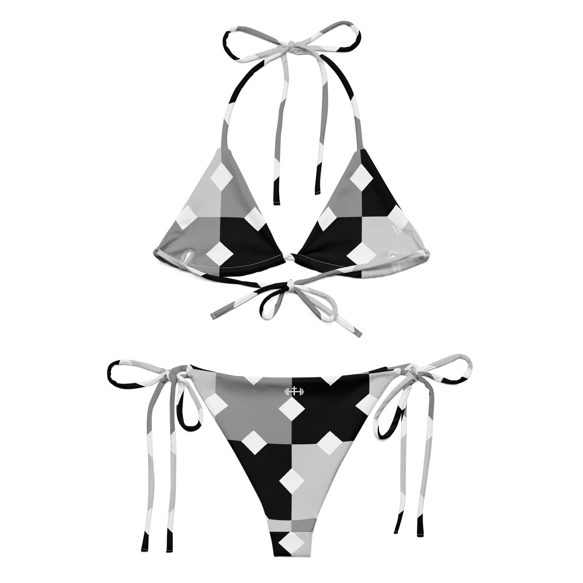 His House String Bikini Set - Monochrome Mosaic product image (8)