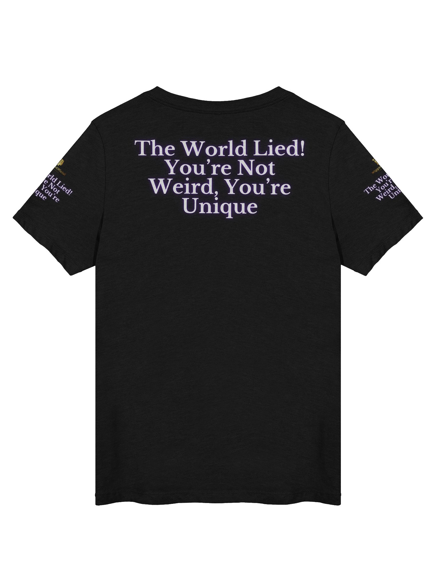 WigganOfficial “The World Lied! You’re Not Weird, You’re Unique” Women's Relaxed V-Neck T-Shirt product image (2)