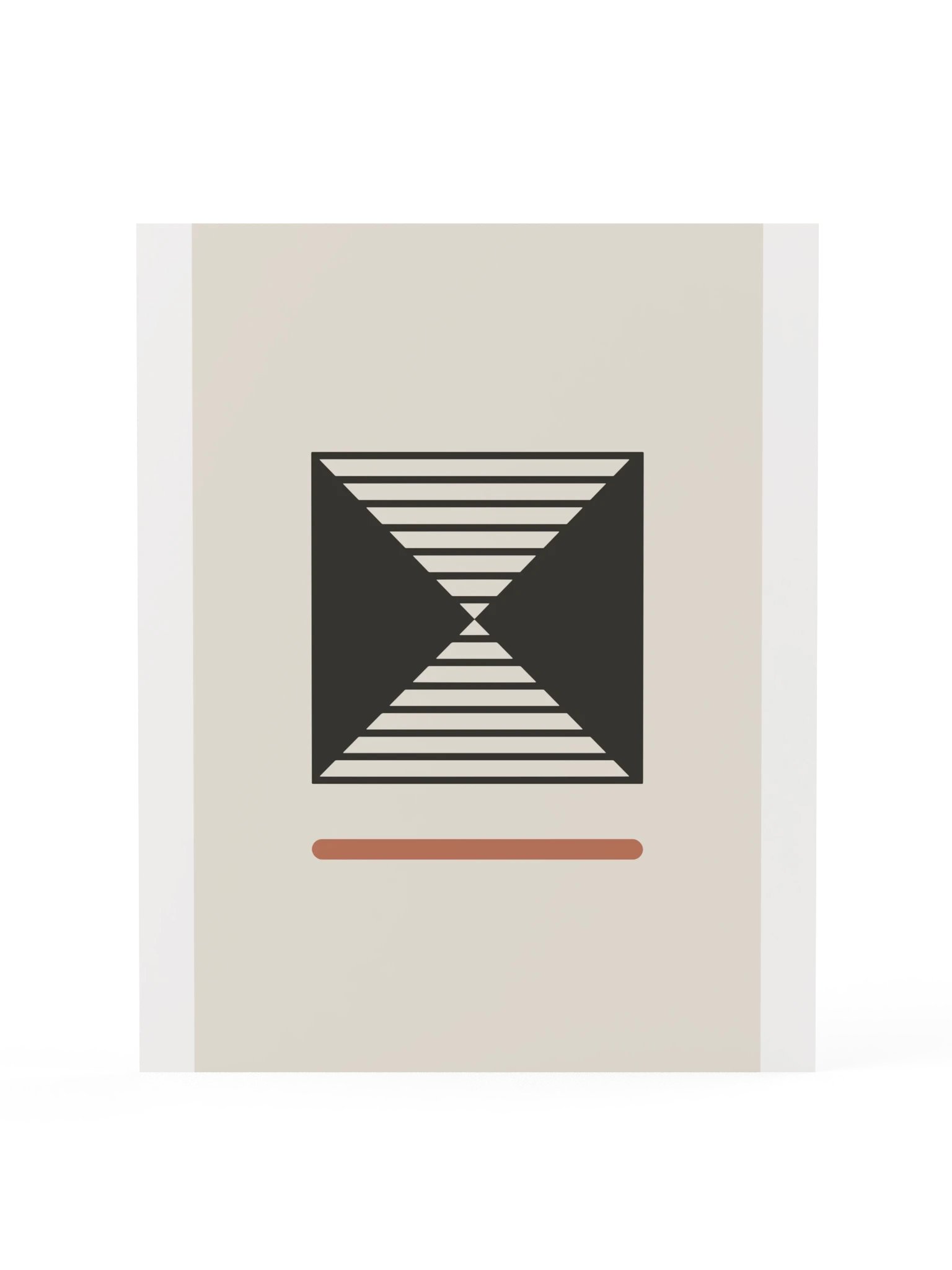 Geometric Hourglass Line Print | Black and Clay Bathroom Wall Art product image (3)