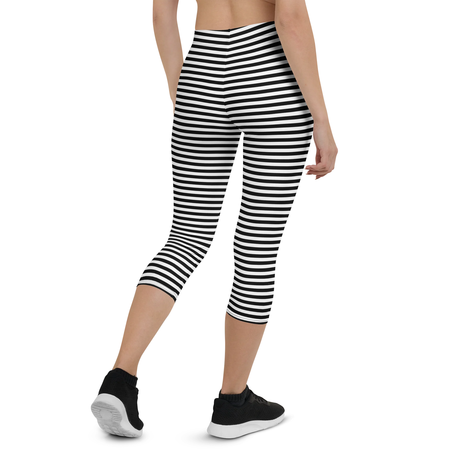 White and Blaque Stripped Capri product image (3)