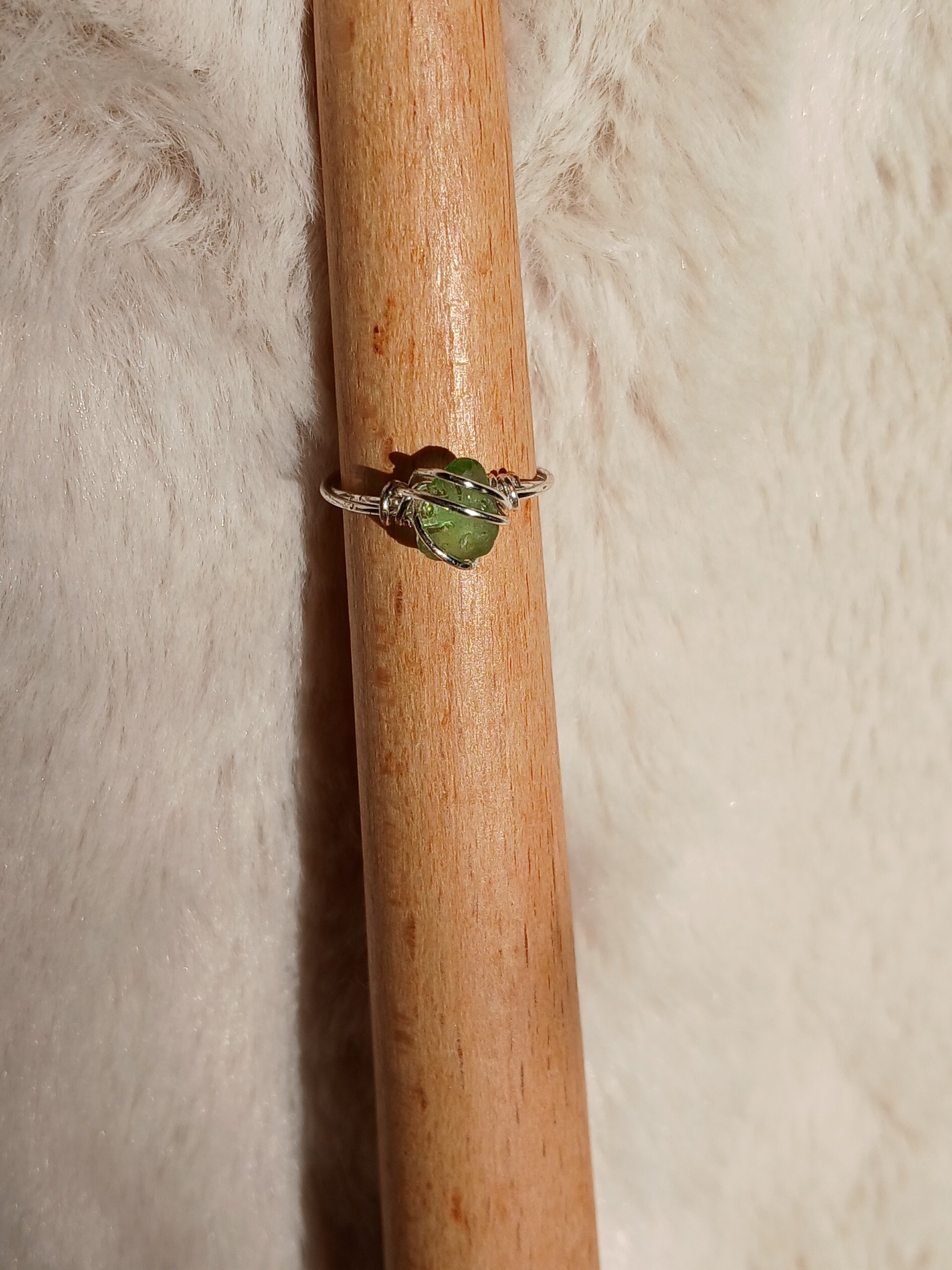 Size 3 & 3.5 Hand-Wrapped Sea glass rings Oahu Hawaii product image (20)
