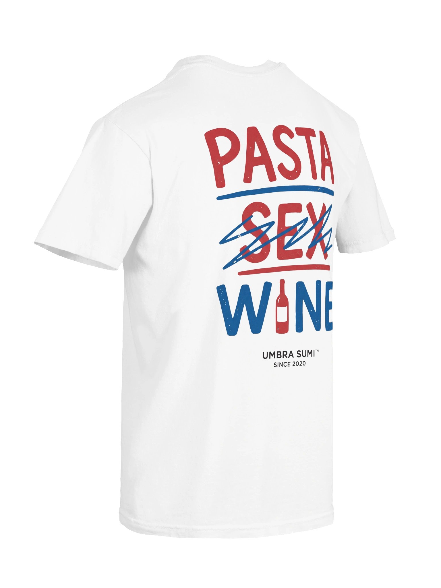 Pasta Sex Wine Funny Unisex White T-Shirt product image (4)
