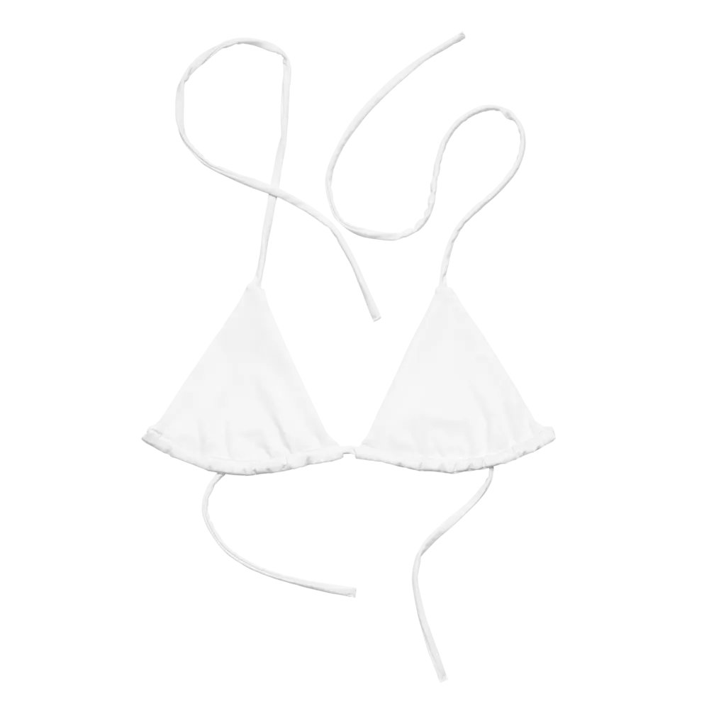 Zenith All-Over Print Recycled Padded String Bikini Top - Eco-Friendly White, Sizes 2XS-6XL product image (12)