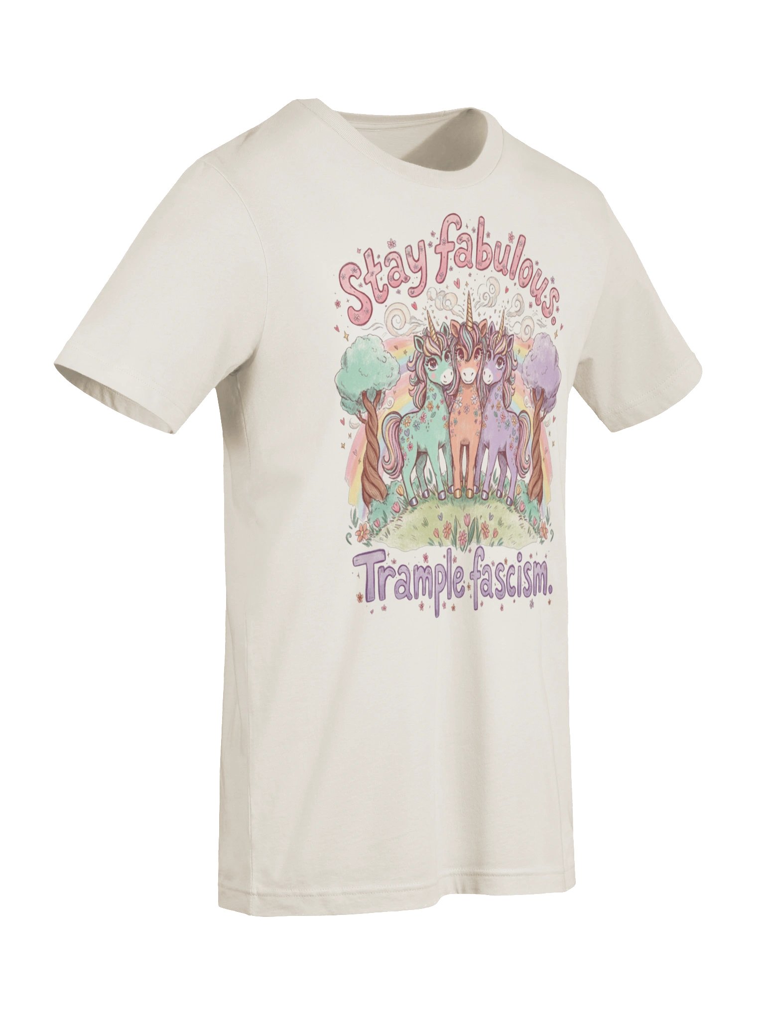 Stay Fabulous, Trample Fascism Retro Unicorn Tee product image (24)