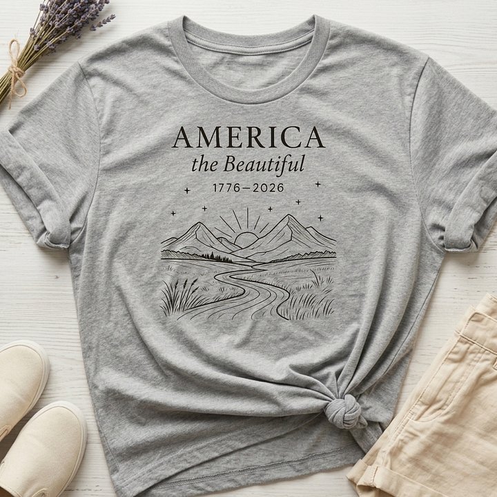 America 250: "America The Beautiful" Organic T-Shirt product image (1)