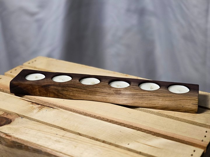 Live Edge Walnut Firefly (6 Candle Holder) product image (1)