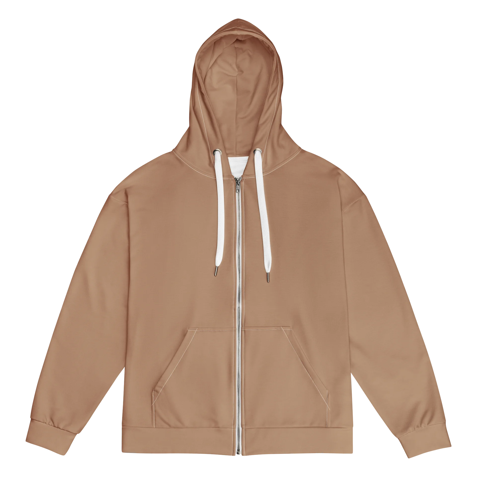 Tan Minimal All-Over Print Zip Hoodie product image (1)