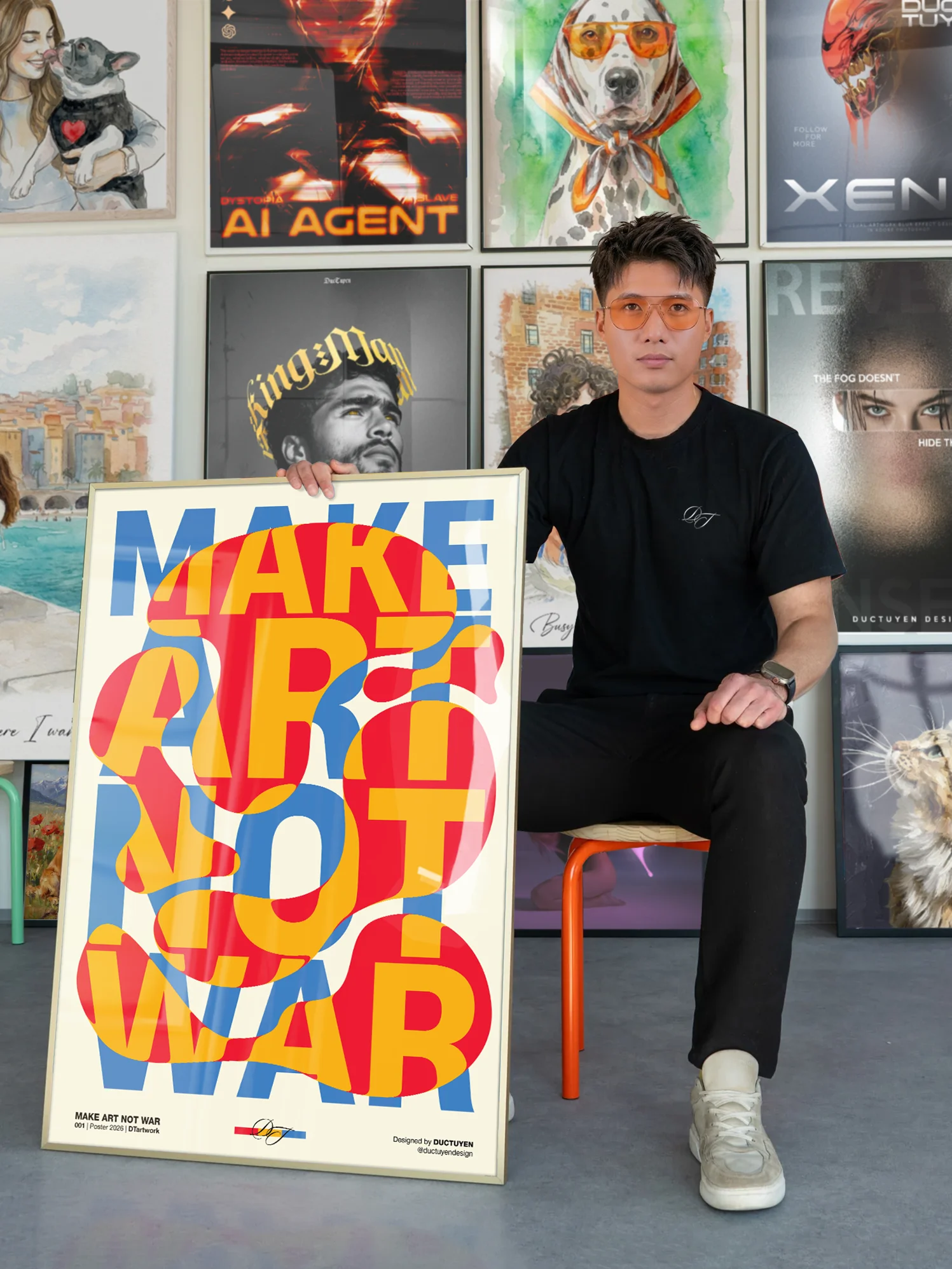 "MAKE ART NOT WAR" Typography Framed Poster product image (4)