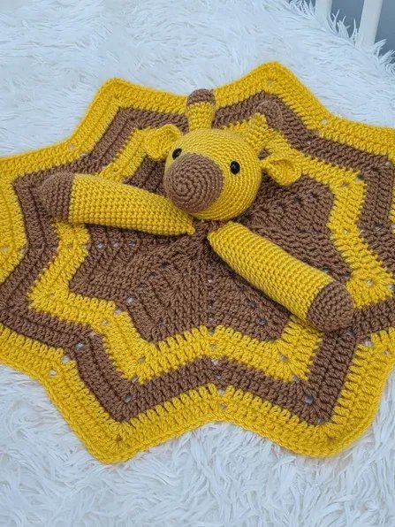 Crochet Giraffe Lovey Blanket Pattern, Safari Baby Comforter PDF Pattern - Crafting Happiness product image (4)