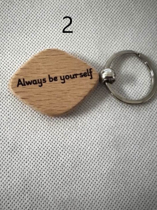 Wooden Engraved Keychains with Sayings & Quotes | Sweet, Sassy, Friendship & Love (2) product image (2)