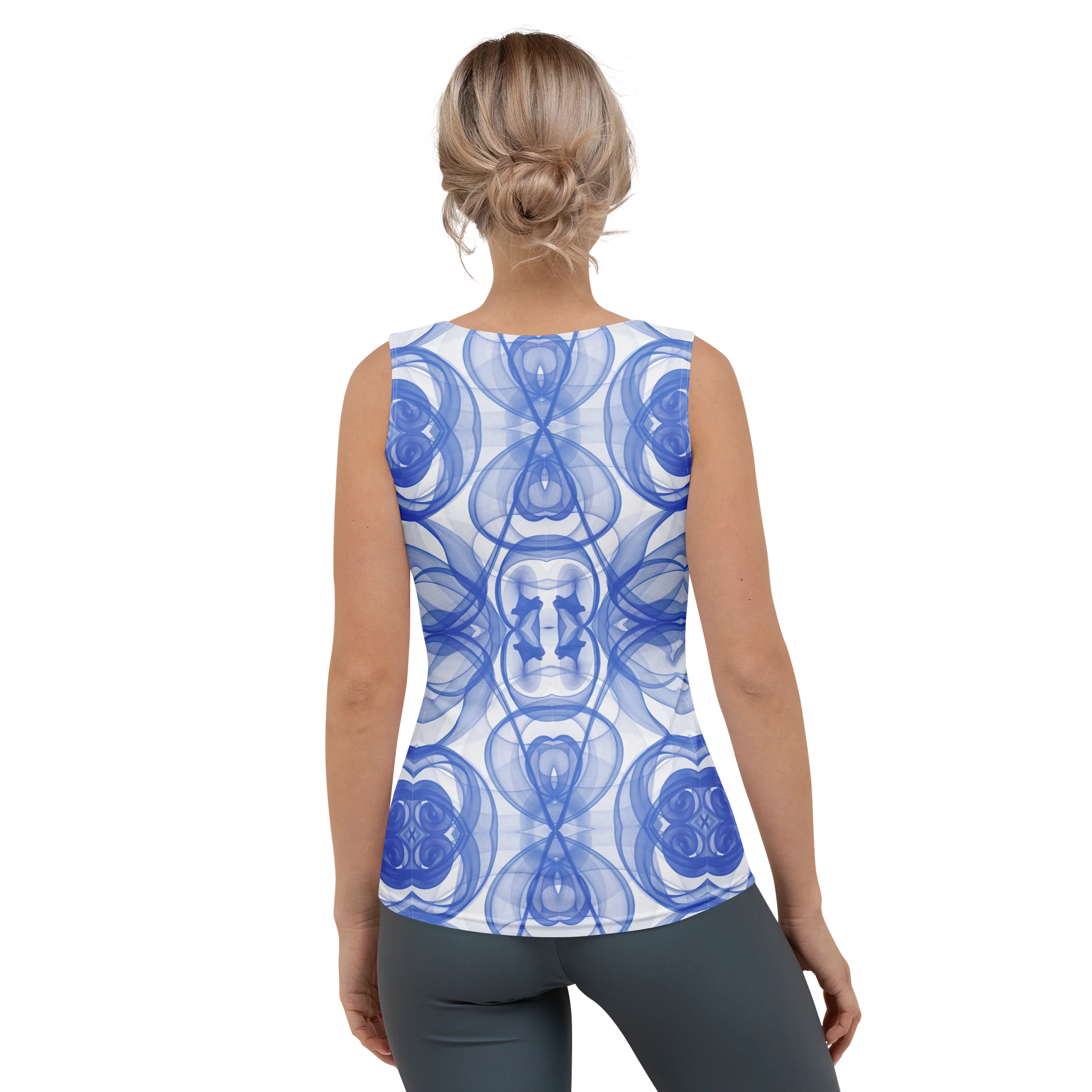 Tank-Top Blue Smoke: Abstraktes Linien-Kaleidoskop product image (4)