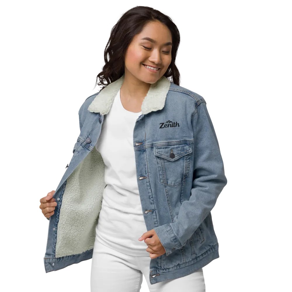 Zenith Unisex Heavyweight Sherpa Denim Jacket - 12oz - Black & Light Denim product image (8)