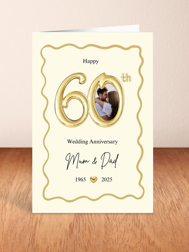 60th Year Wedding Anniversary Photo Card For Parents Template product image (2)