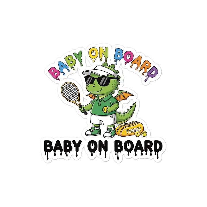 Funny Dragon Tennis Baby on Board Sticker - 5x5 Weatherproof Vinyl Car Decal - Premium Dragon Tennis Court Accessory product image (1)