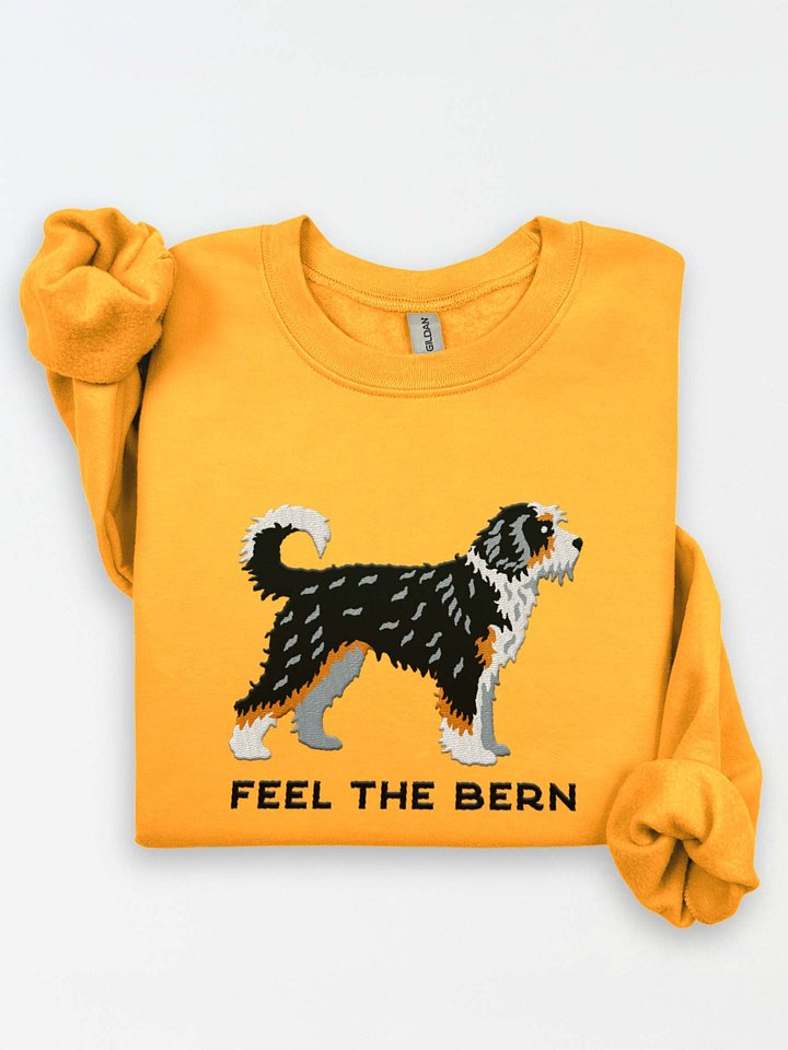 Feel the Bern Sweatshirt (Embroidered) of a Bernedoodle product image (2)