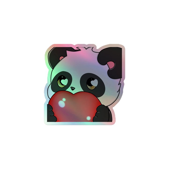 Panda Love Holographic sticker product image (1)
