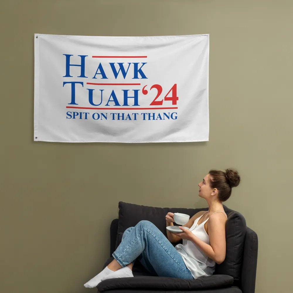 The Hawk Tuah '24 Spit on that Thang - Flag product image (12)