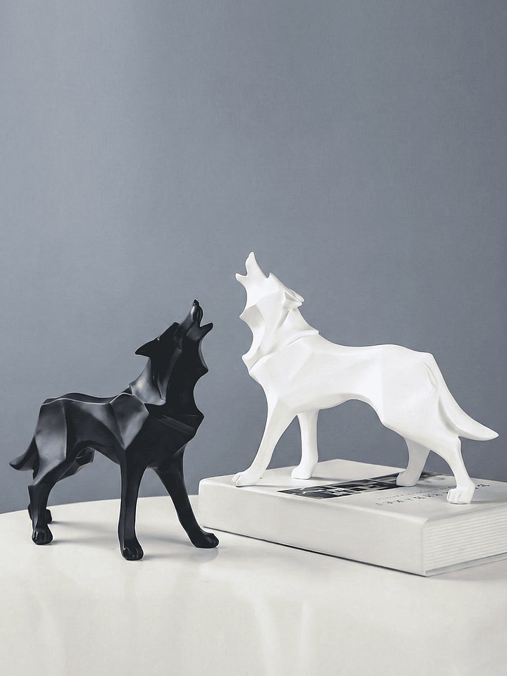 Abstract Wolf Statue | Geometric Animal Figurines | Nordic Home Decor | Office Room Interior Decoration | Sculpture Crafts product image (2)