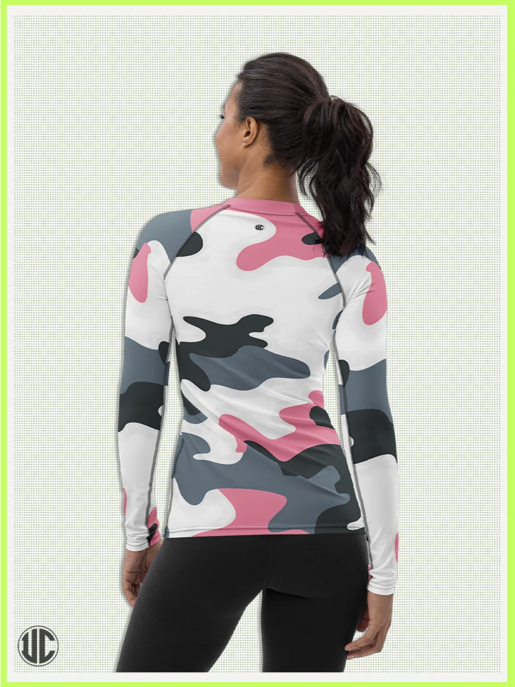 Bubblegum Pink Urban Camo - Women’s Rash Guard product image (2)