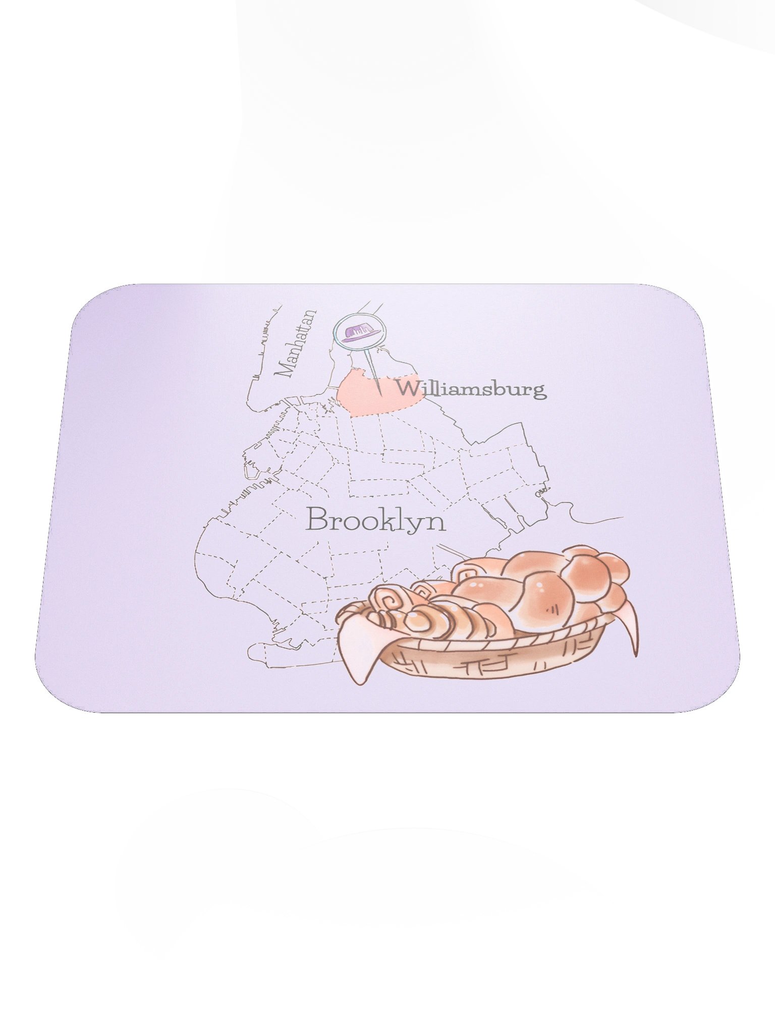 Williamsburg on the map, mouse pad product image (1)