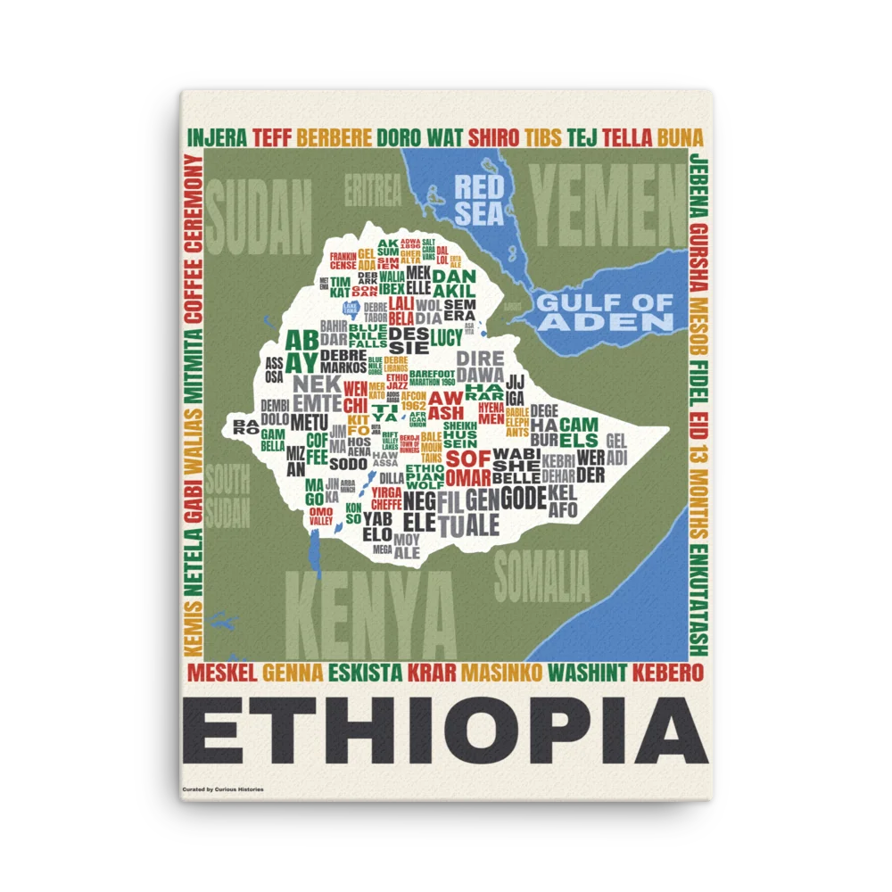 Ethiopia Word Map Canvas product image (1)