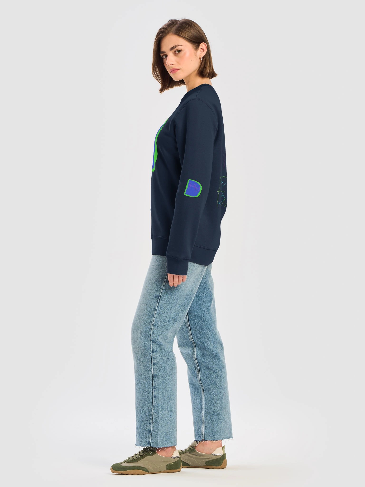 Abstract Blue Scribble Sweatshirt product image (8)