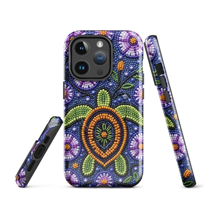 Turtle and Flowers Faux-beaded MagSafe® iPhone® Case product image (3)