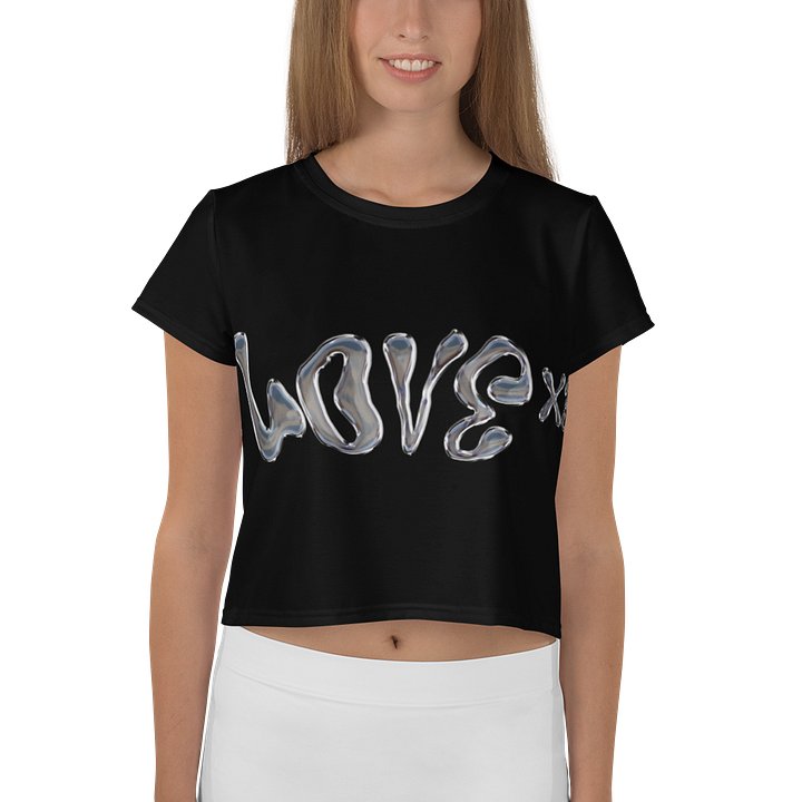 LOVE X3 Women's Crop Top Tee product image (1)