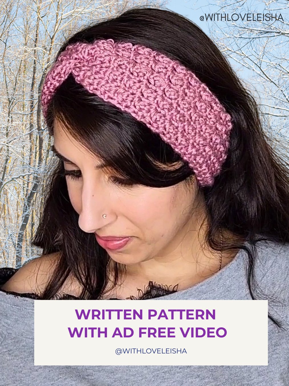 Easy Perfect Fit Cobblestone Winter Crochet Headband - Beginner Written Pattern & Ad Free Video product image (1)