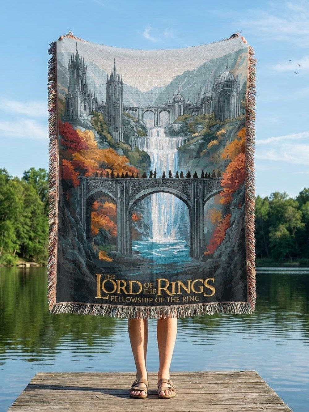 The Fellowship Crossing Rivendell Woven Blanket product image (1)