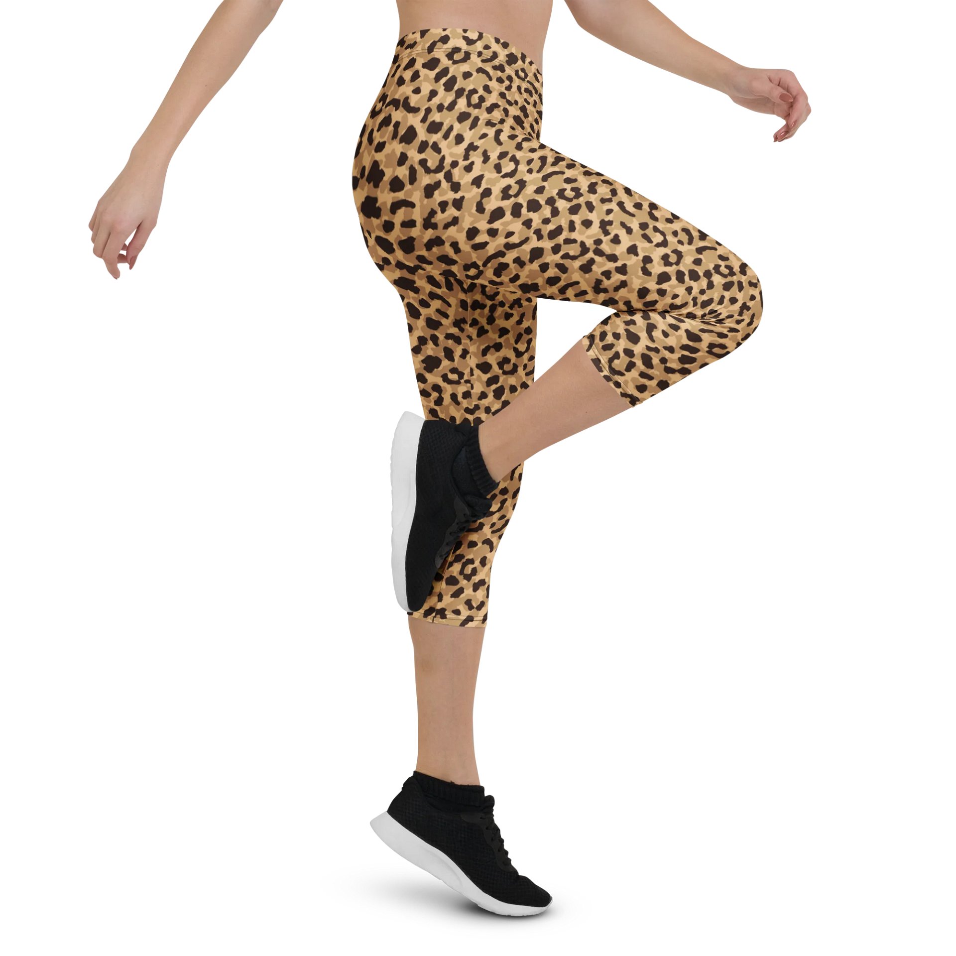 Bold Leopard Print Capri Leggings Comfortable Sportswear product image (4)