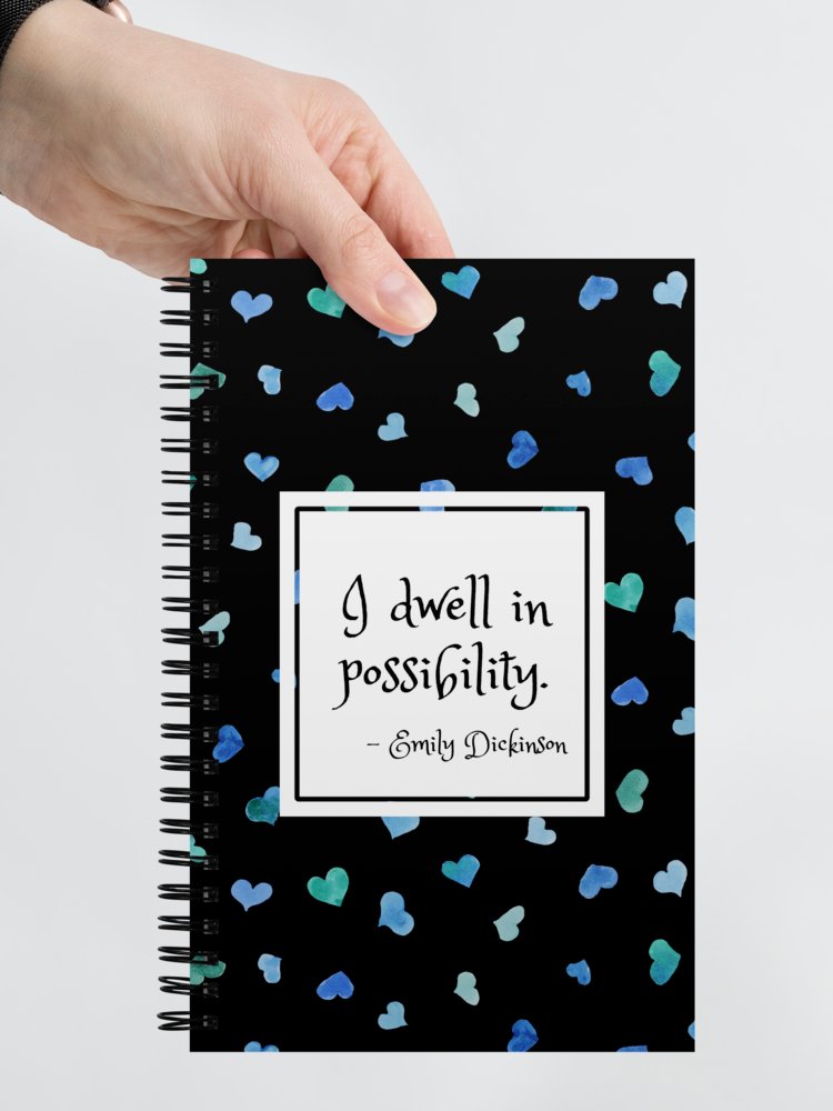 I Dwell in Possibility Quote on Hearts Notebook product image (6)
