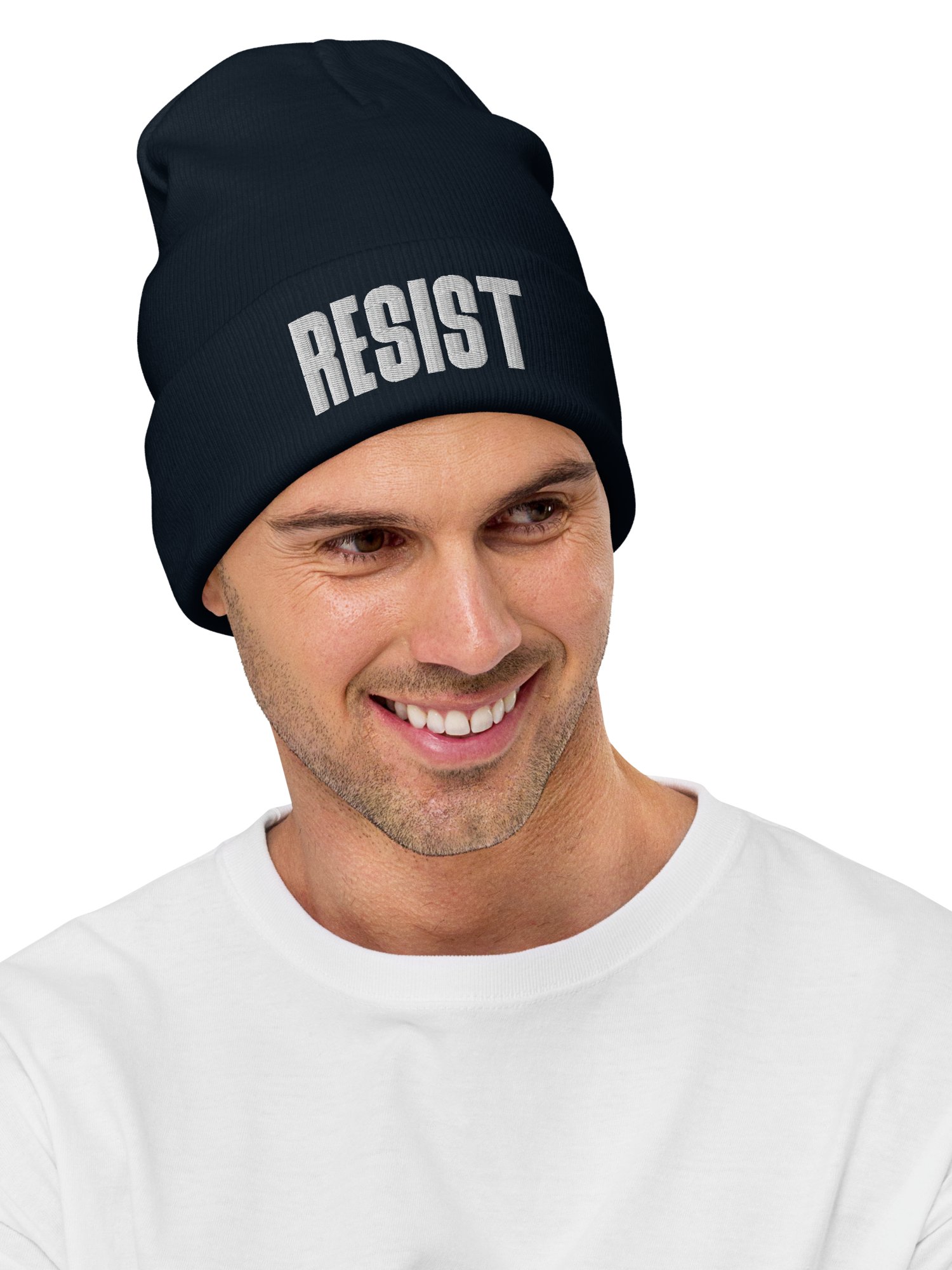 Resist Embroidered Knit Beanie, Resistance Skull Cap product image (9)