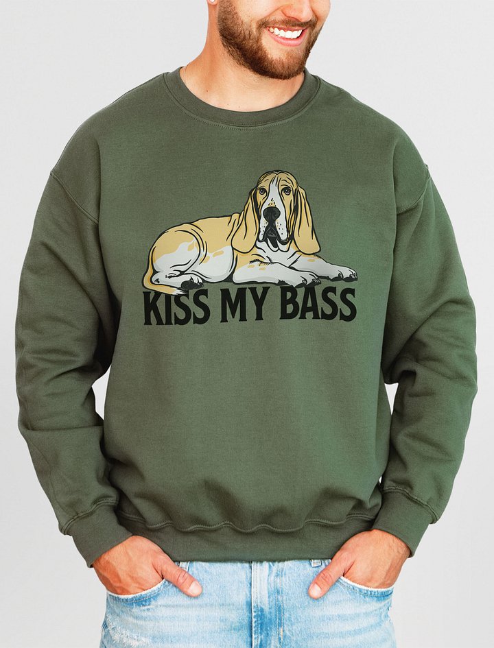 Kiss My Bass Sweatshirt | Funny Shirt for Basset Hound(Lemon) Owners product image (2)