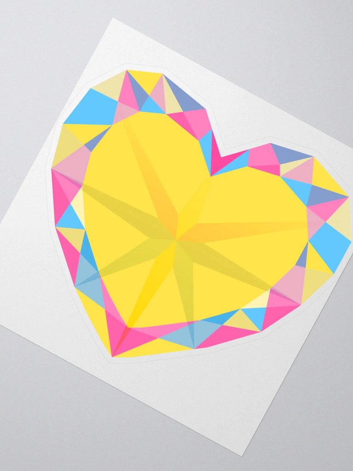 Crystal Pride Heart (Pan Pride) Cut Sticker product image (2)