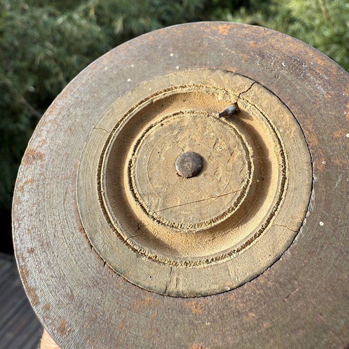 🎎 Antique Japanese Battling Top – Hand-Turned Wood and Iron Koma product image (2)