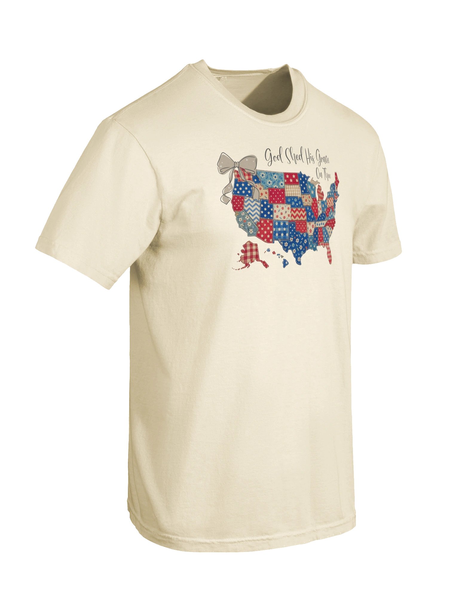 God Shed His Grace On Thee Patriotic USA Tee- Comfort Colors product image (10)