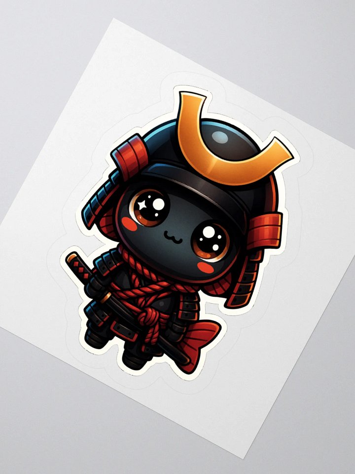Black Samurai Fishy Kiss Cut Stickers product image (6)