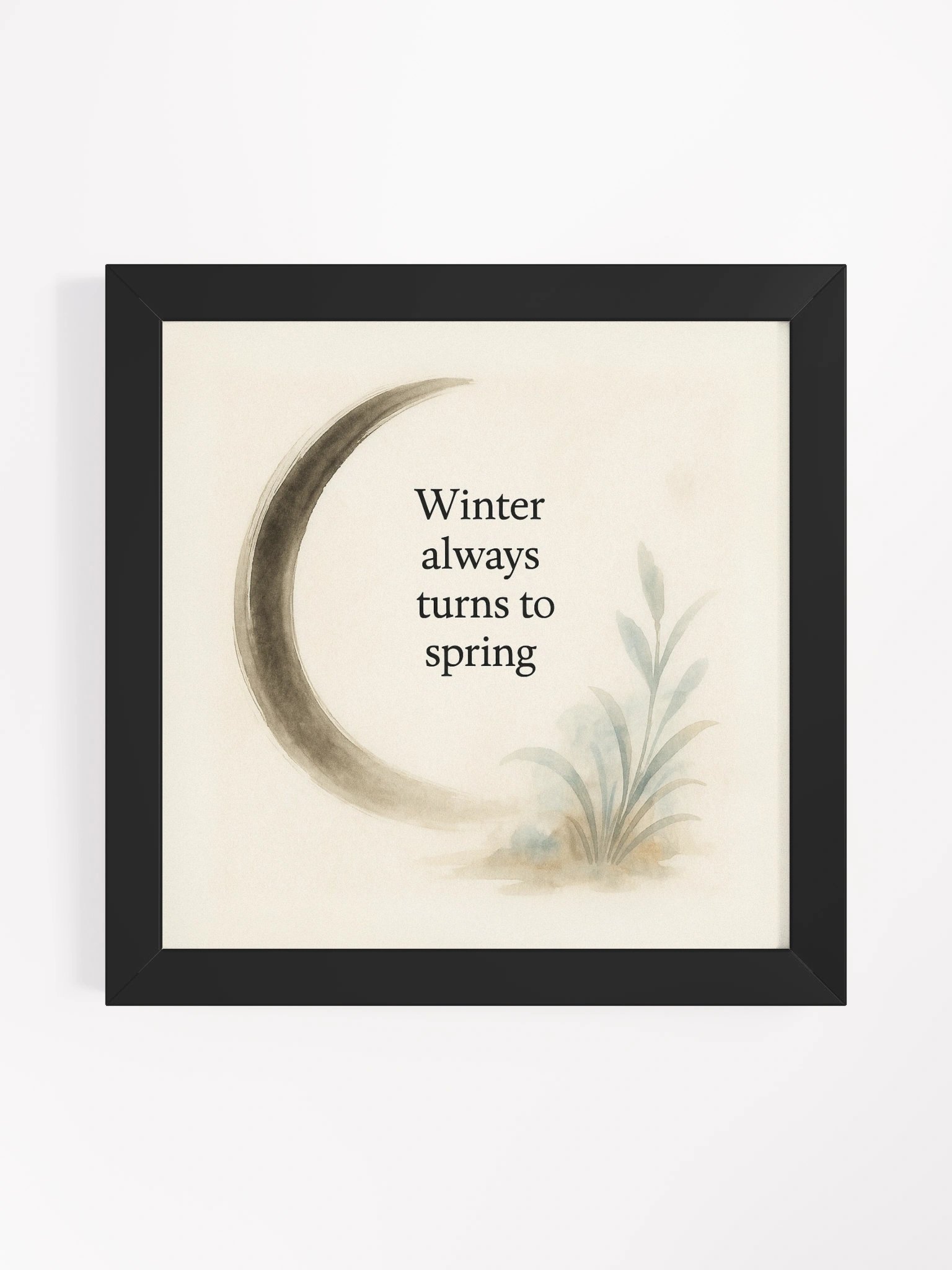 Winter Always Turns to Spring – Nichiren Buddhism Quote Art Print | Sumi-e Style Wall Decor product image (1)