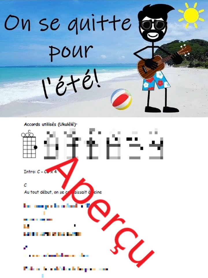 On se quitte pour l'été - Accords de ukulélé product image (1)