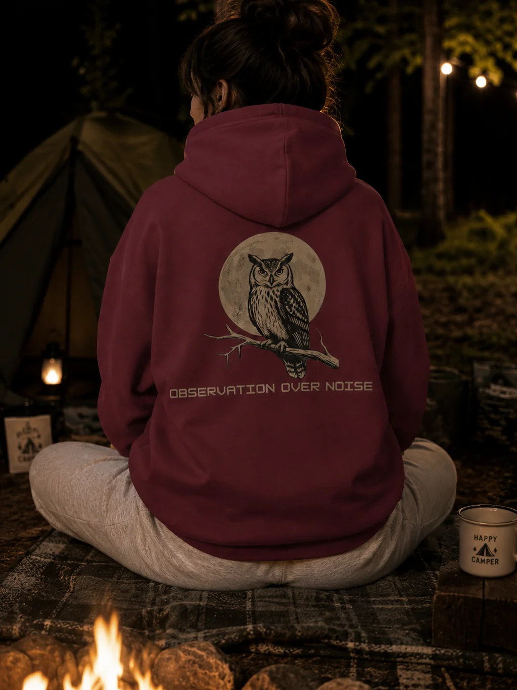 Observation Over Noise | Vintage Gothic Owl Hoodie product image (1)