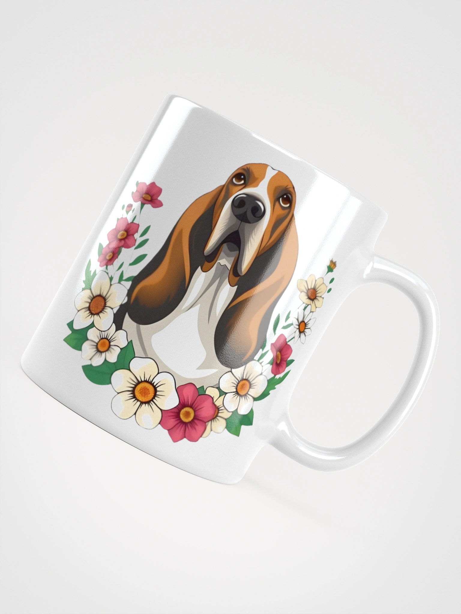 Floral Basset Hound Mug product image (12)