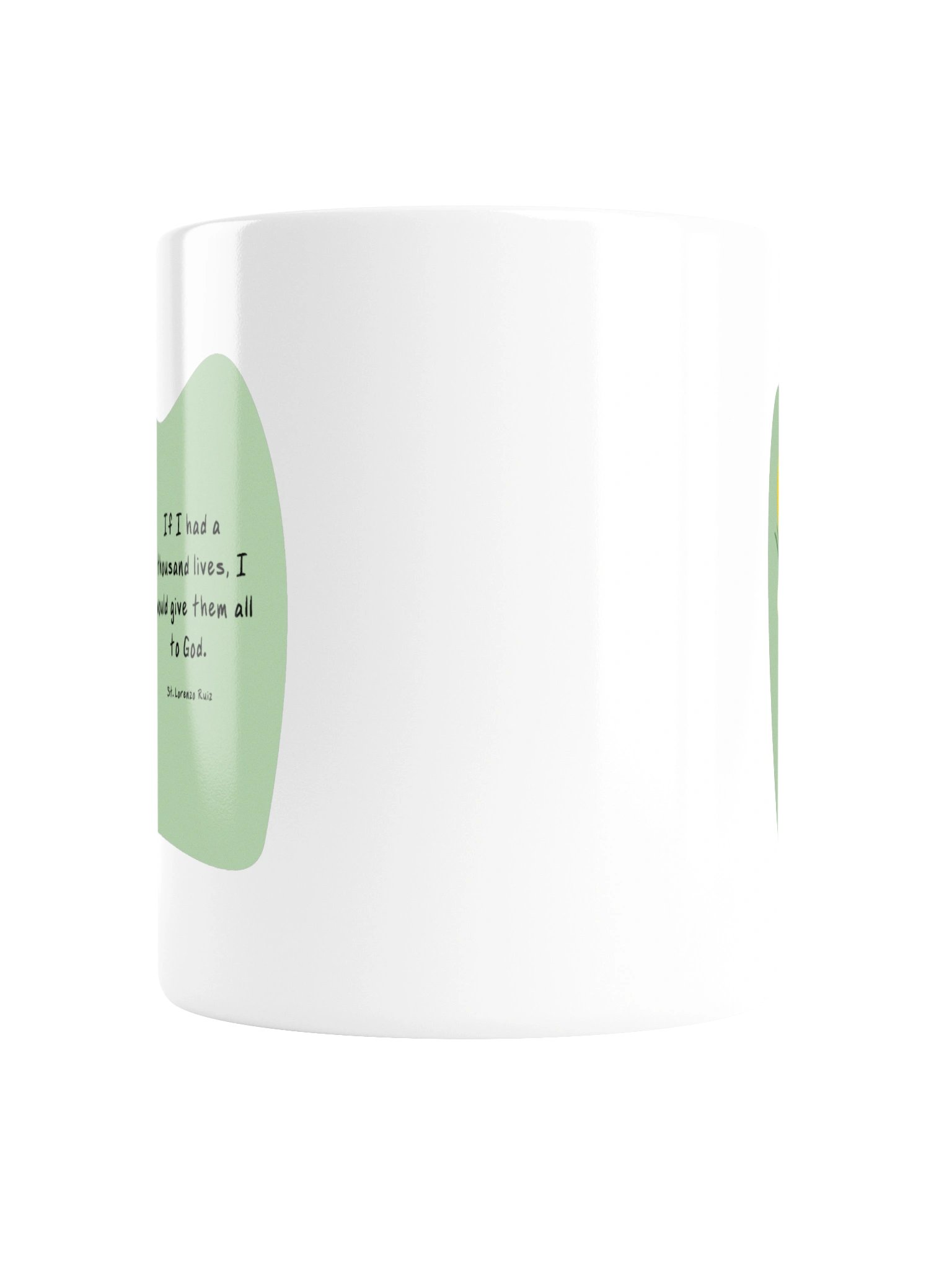 St. Lorenzo Ruiz - White Glossy Mug "If I had a thousand lives" - Special Fourthwall Launch Edition product image (6)