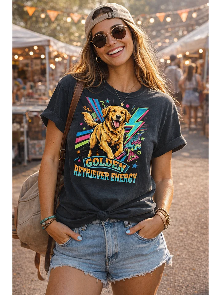 Golden Retriever Energy Comfort Colors T-Shirt – Vintage Dog Lover Shirt product image (1)
