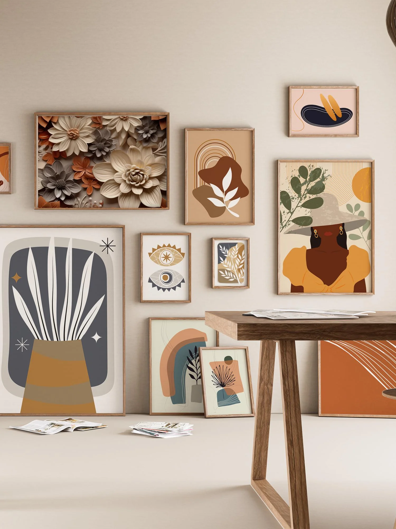 Boho Wall Collage Mega Bundle, Set of 1250 Digital Download product image (5)