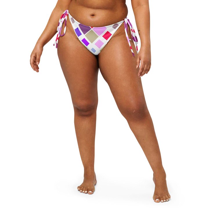 Colorful Square Pattern Design String Bikini Bottom - v3 product image (1)