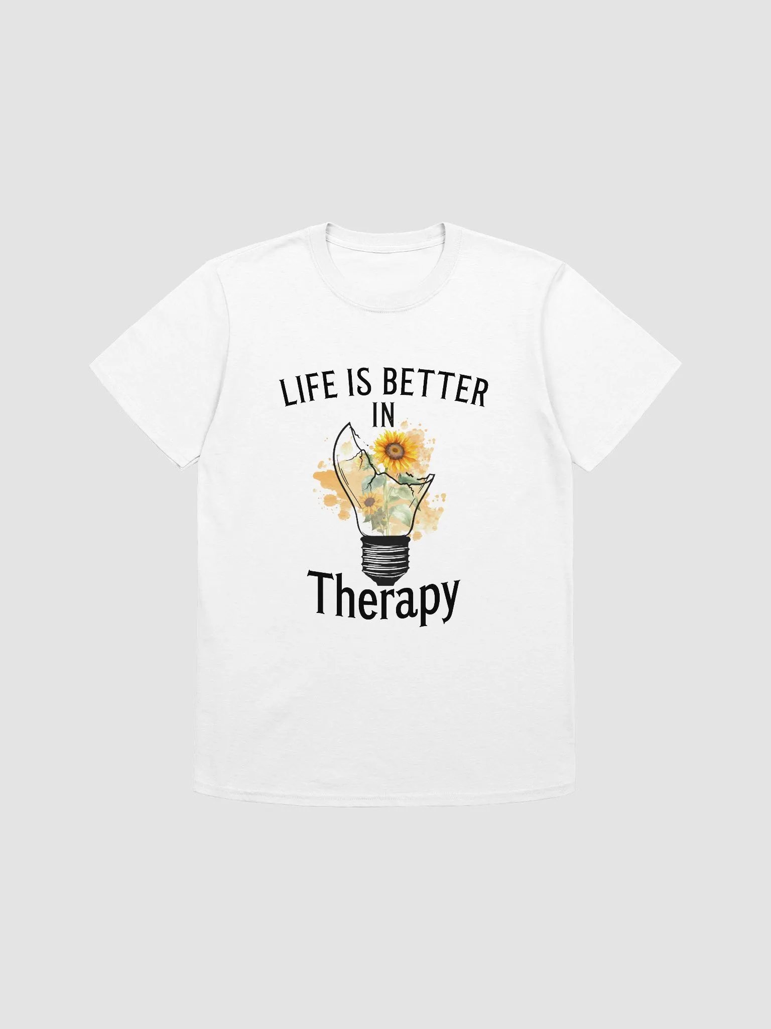 Life Is Better In Therapy Broken Lightbulb Graphic Tee product image (2)