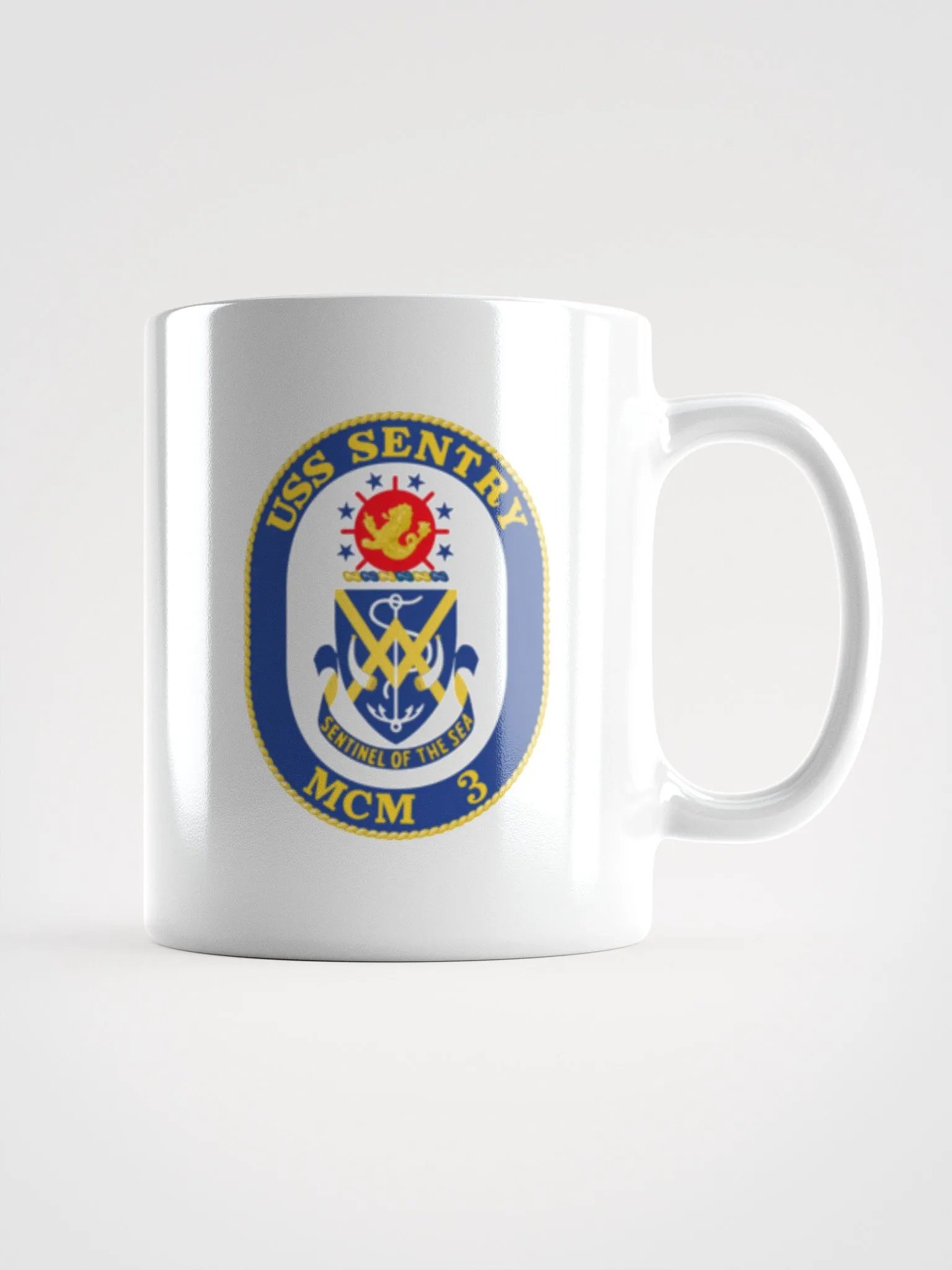 USS Sentry MCM 3 White Coffee Cup product image (1)