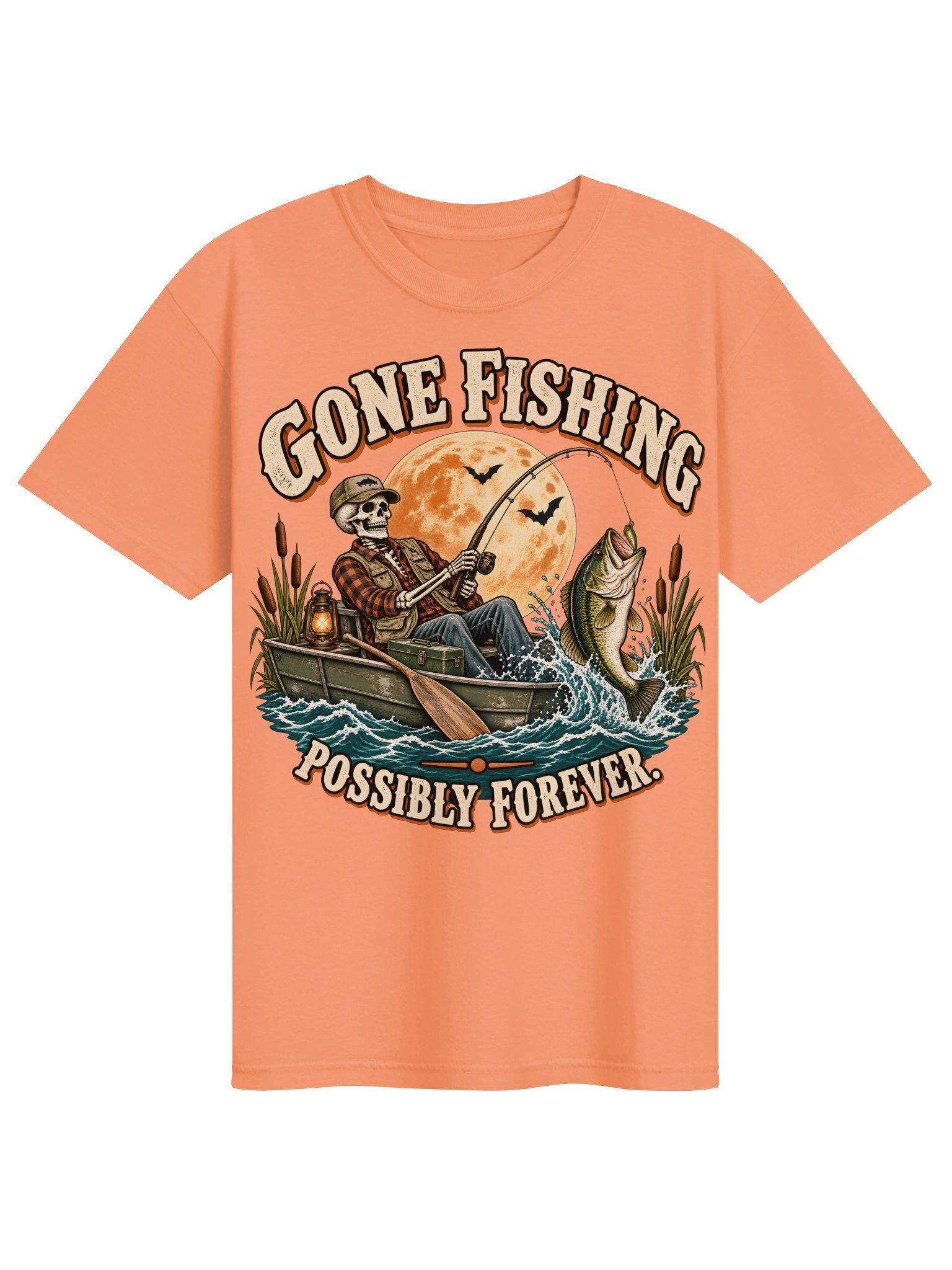 Gone Fishing—Possibly Forever | Halloween Bass Fishing Shirt product image (1)