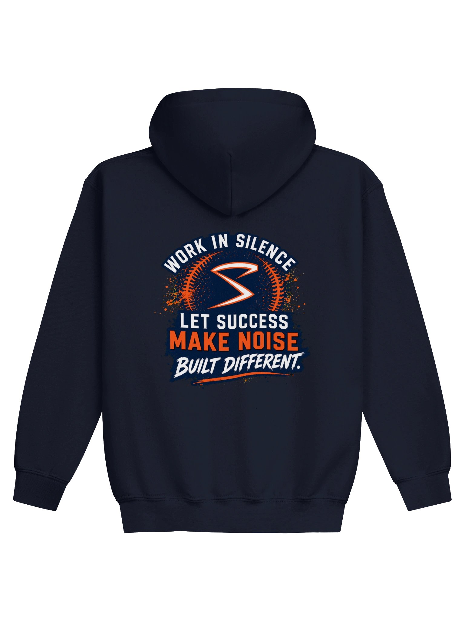 Work In Silence Navy Youth Hoodie product image (1)